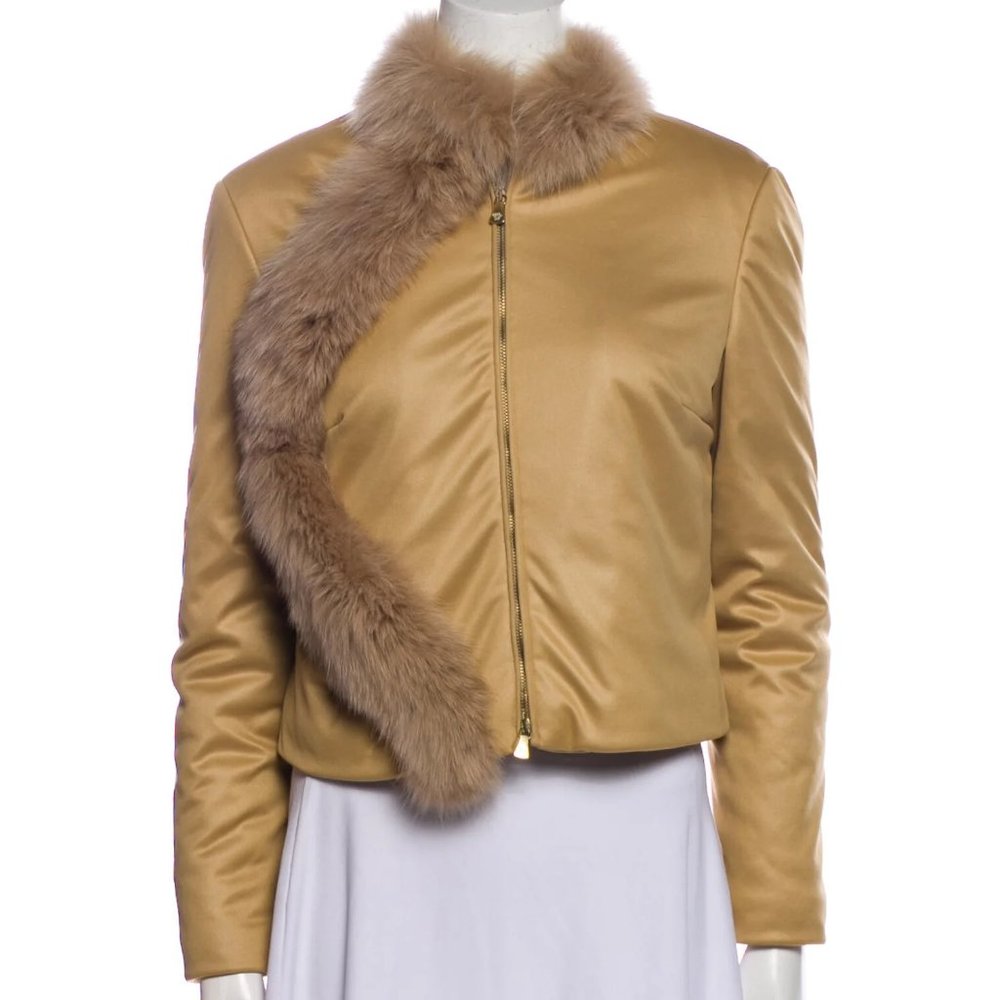 VERSACE JEANS Faux Fur Jacket